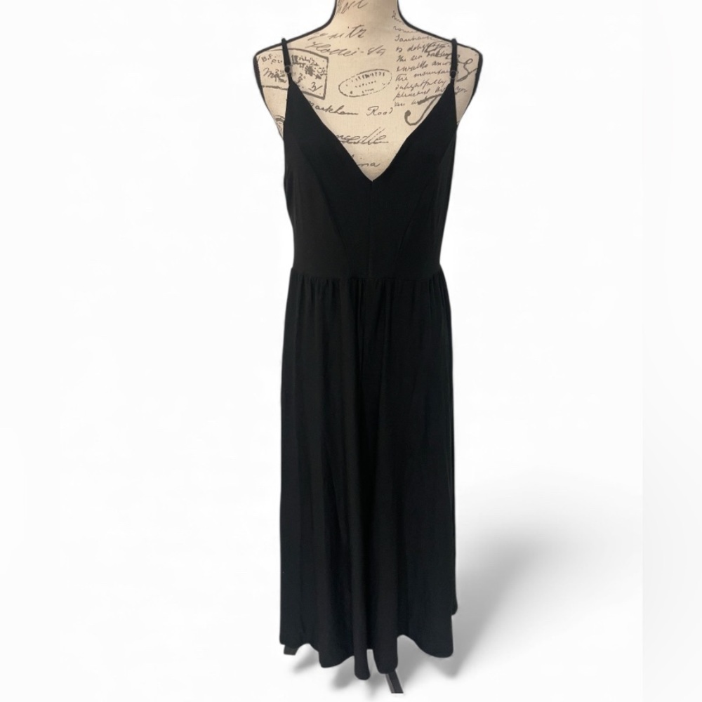 Poof New York Black Strappy Wide Leg Jumpsuit L